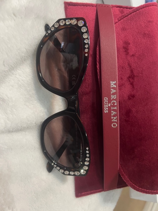 Guess by Marciano Accessories - Guess by Marciano Black Crystal-Embellished Cat Eye Sunglasses